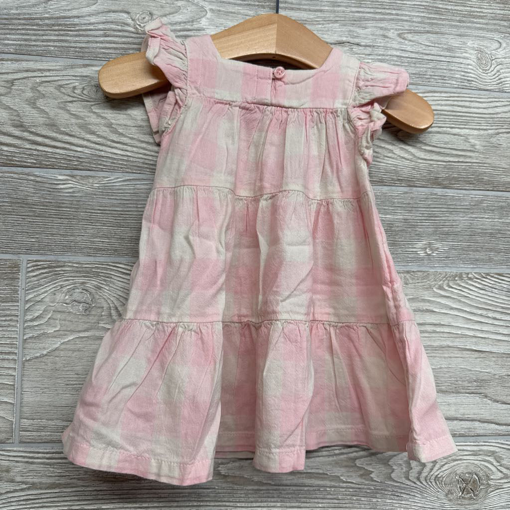 Flutter Sleeve Gingham Dress 3-6m
