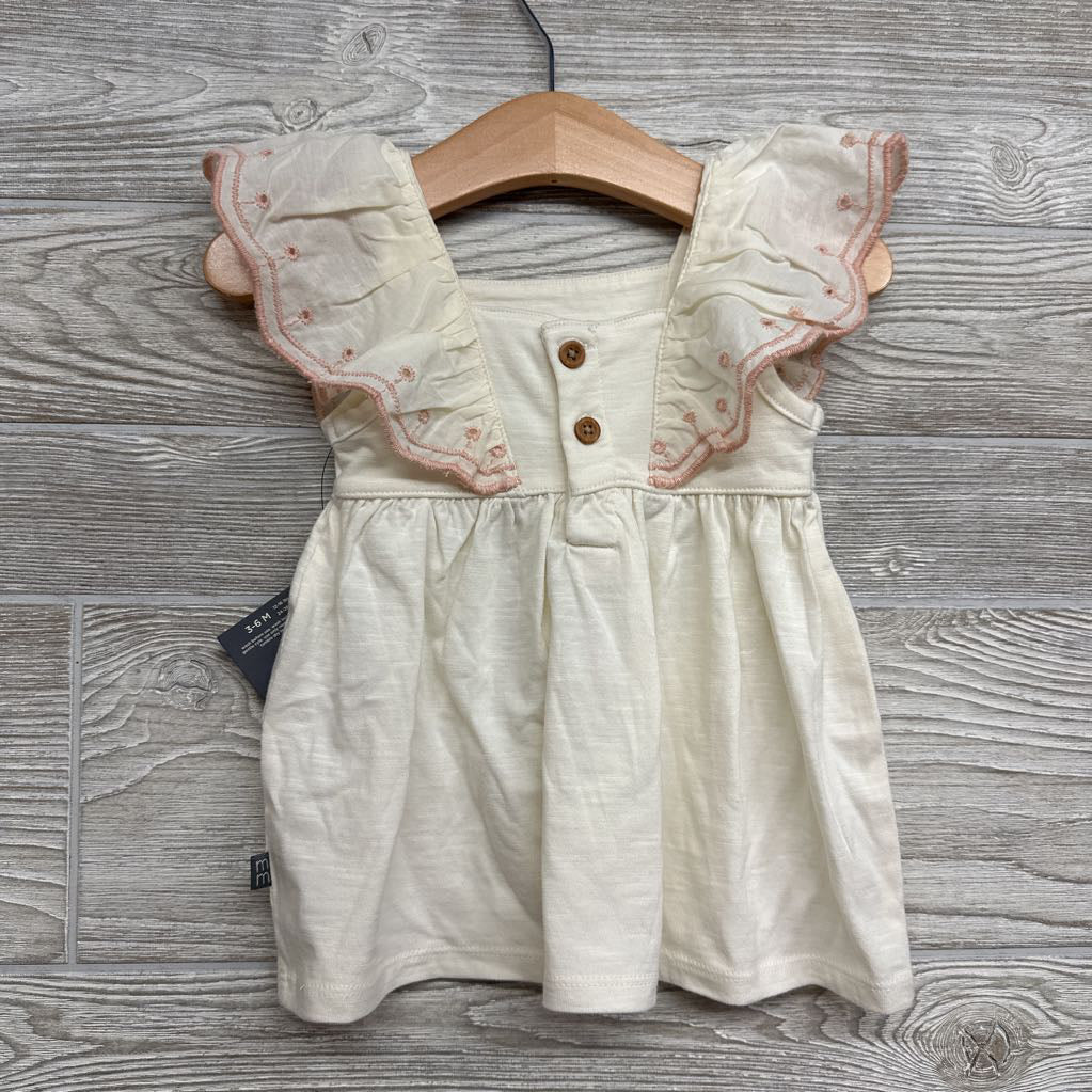 NEW Flutter Eyelet Sleeve Dress 3-6M