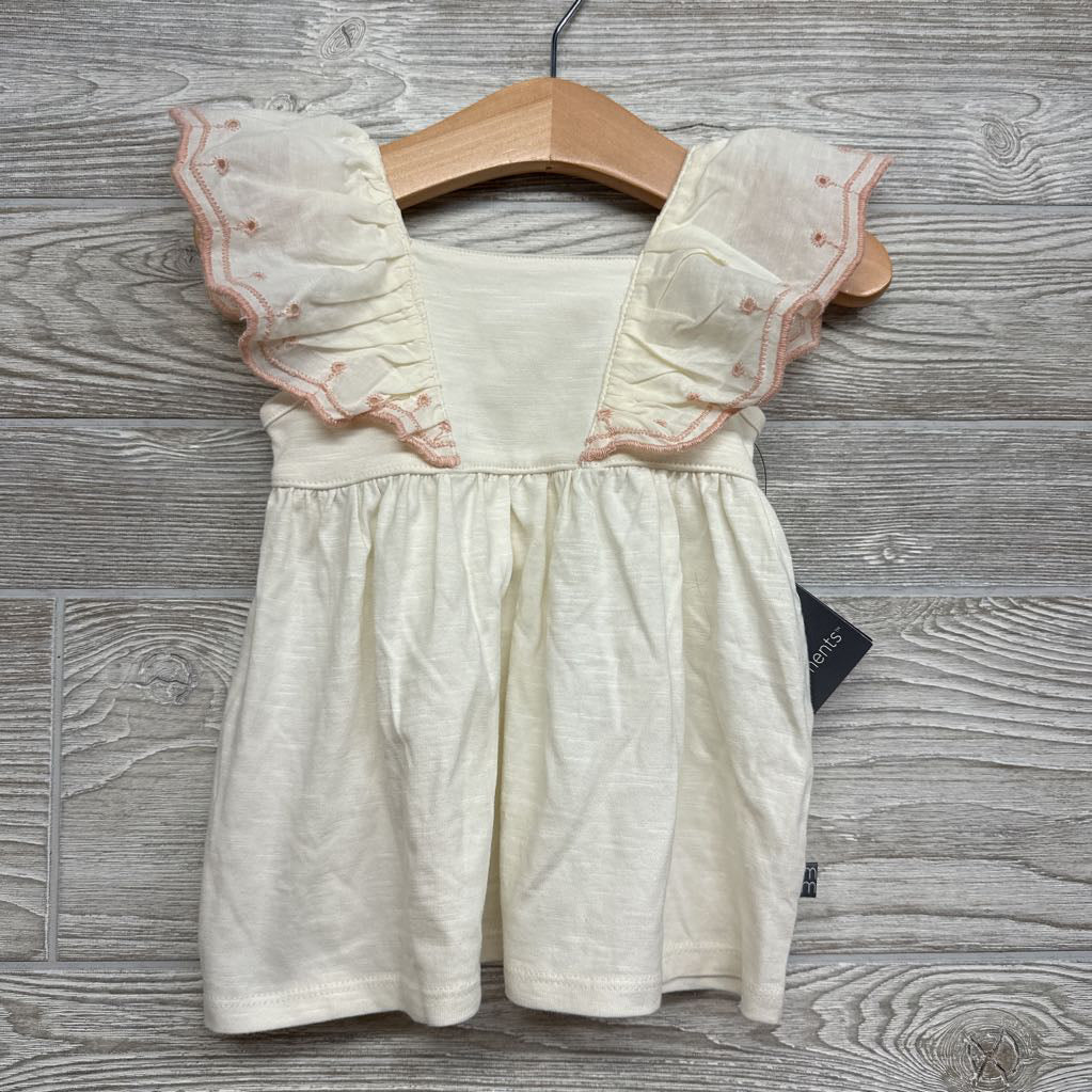 NEW Flutter Eyelet Sleeve Dress 3-6M