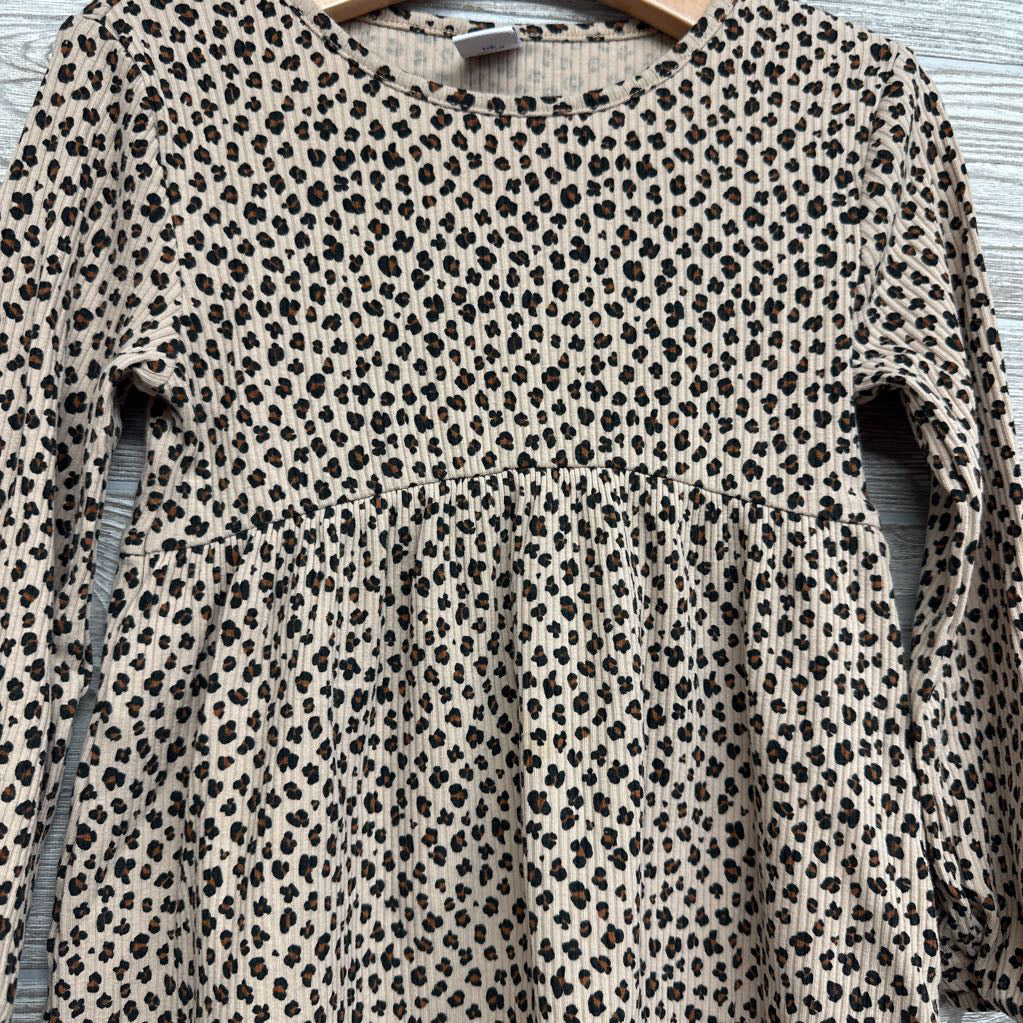 Ribbed LS Dress Animal Print 3t