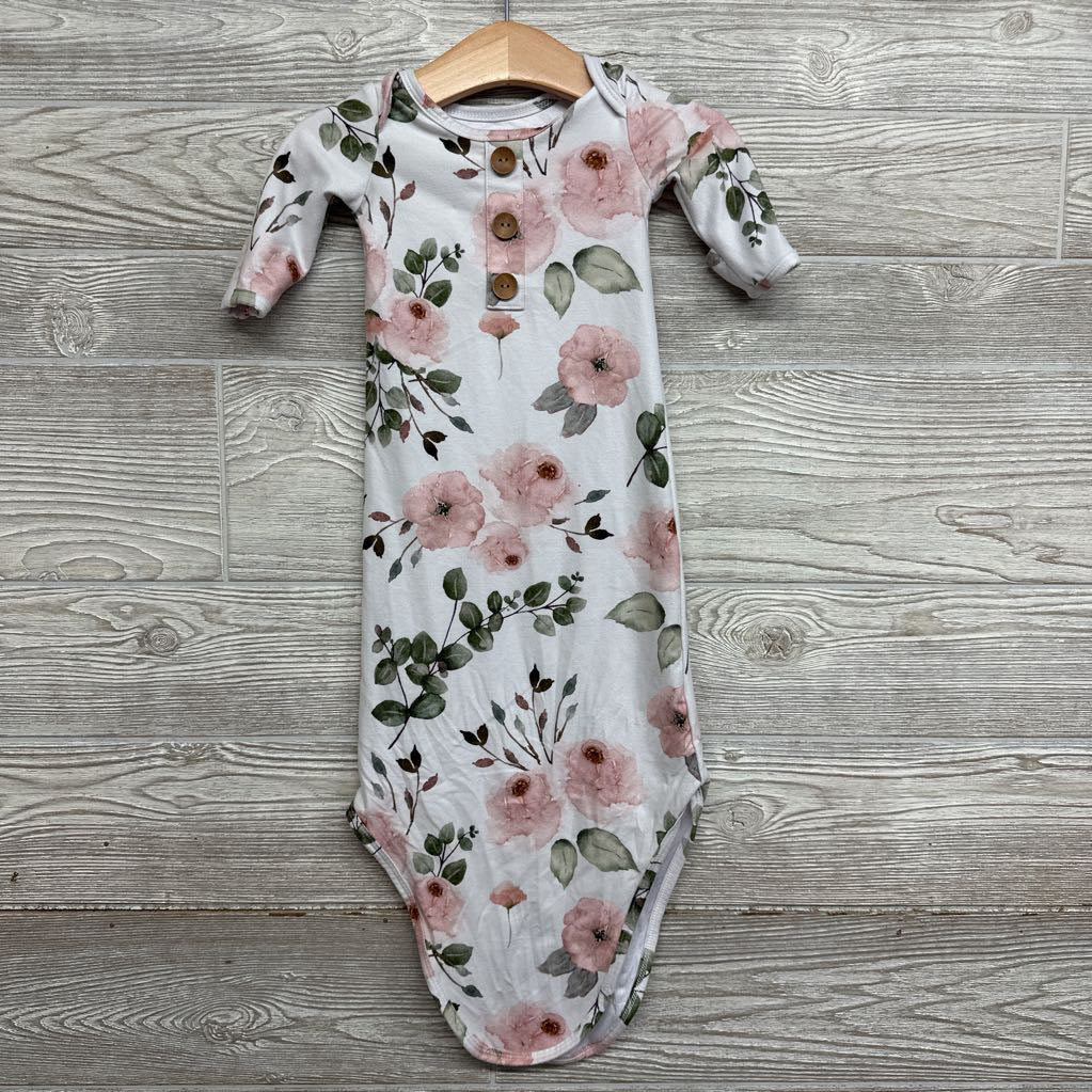 LS PJ Gown Flowers 0-3M