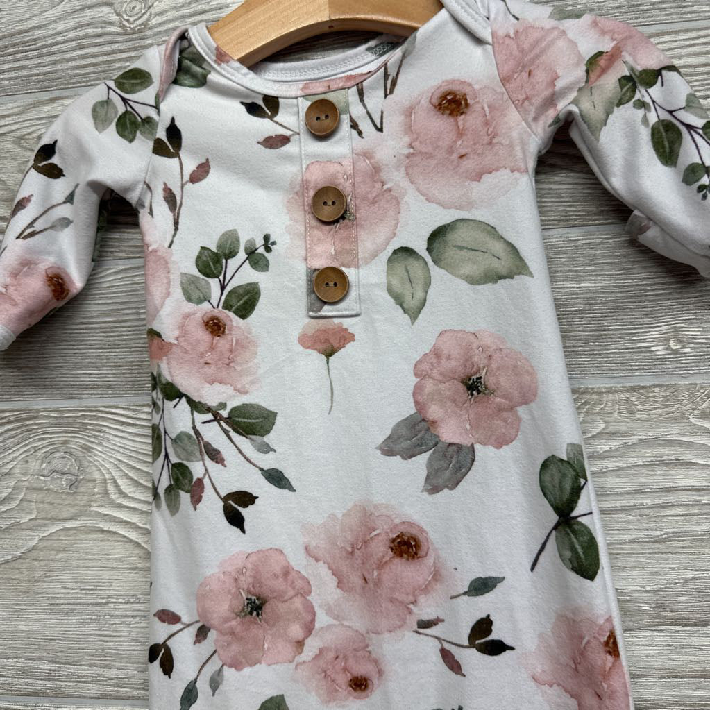 LS PJ Gown Flowers 0-3M
