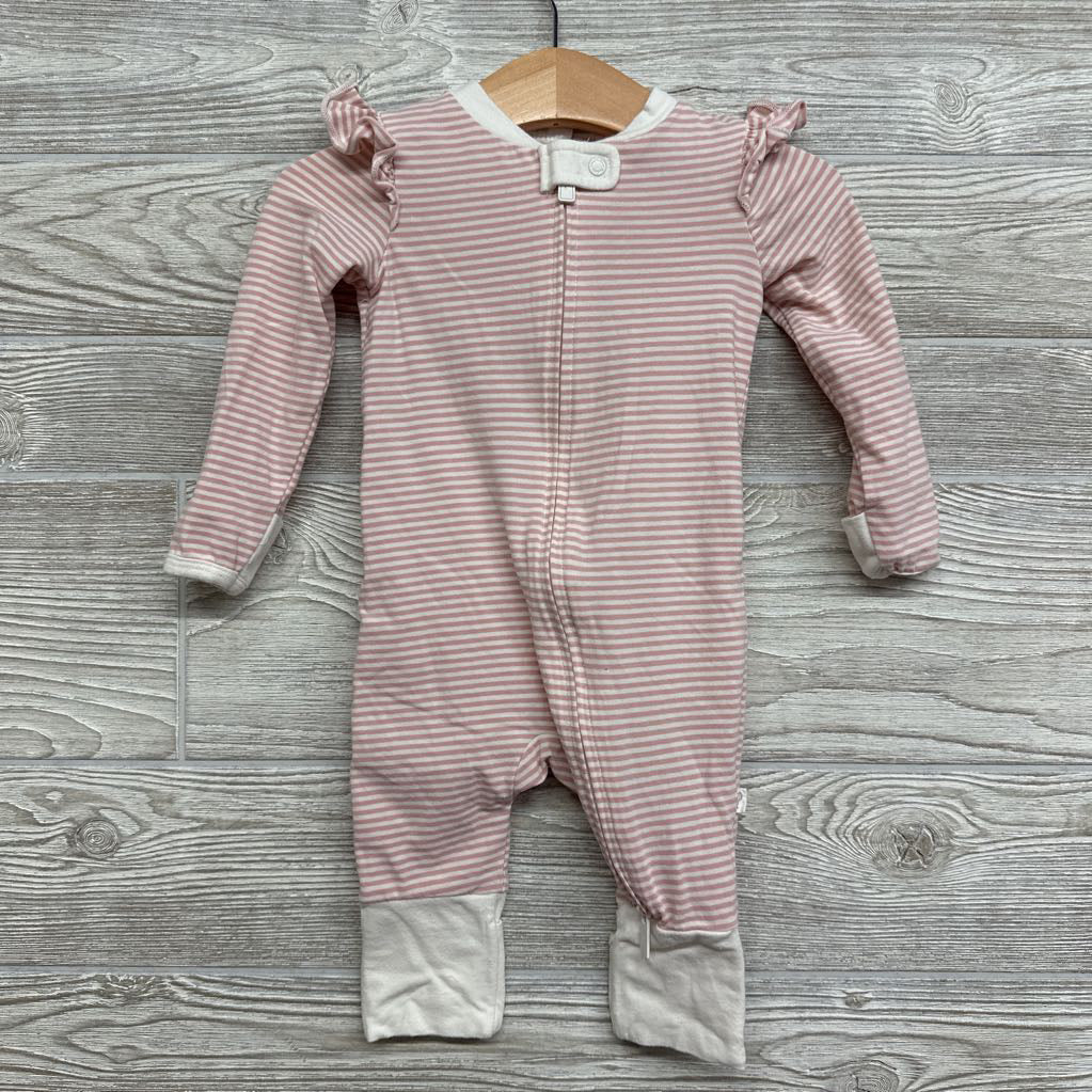 Pj Romper Stripes & Ruffles 3-6M