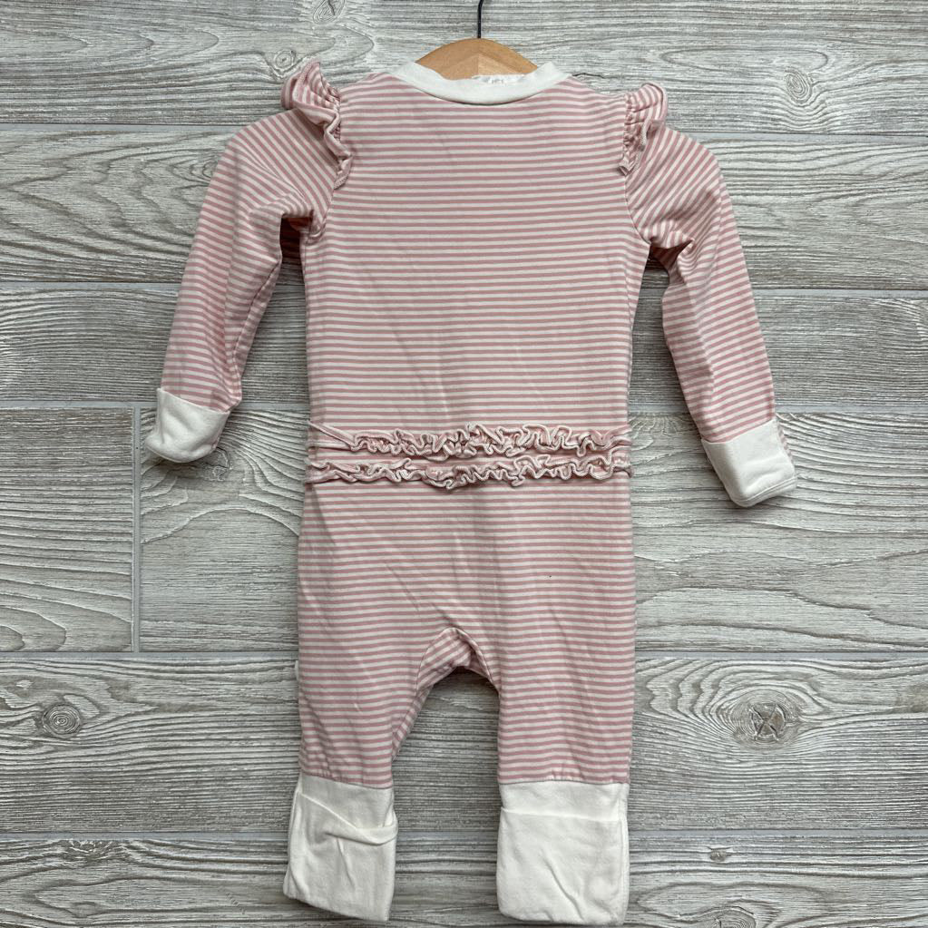 Pj Romper Stripes & Ruffles 3-6M