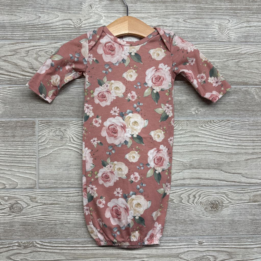 LS PJ Gown Flowers 0-3M