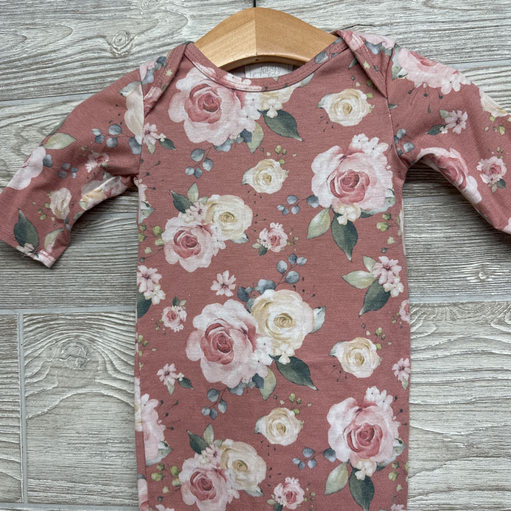 LS PJ Gown Flowers 0-3M