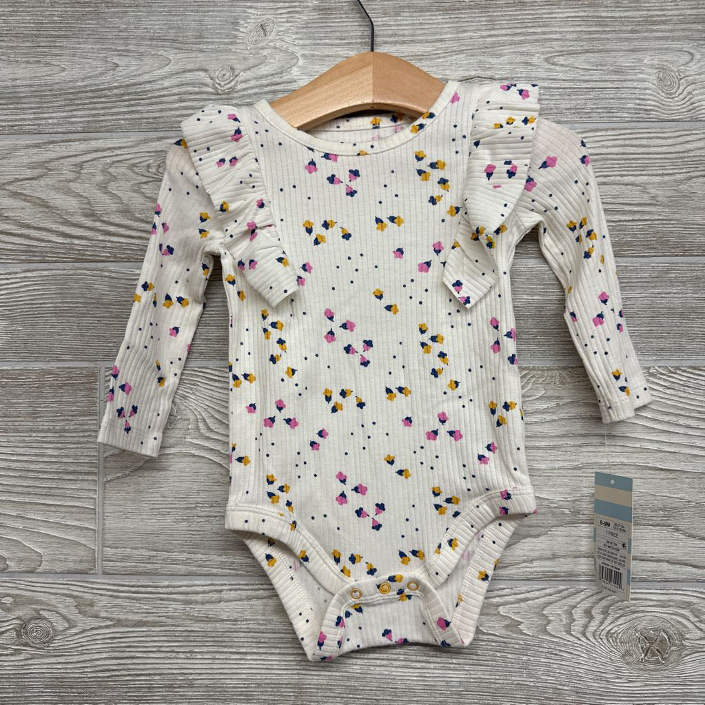NEW Ribbed Bodysuit Flowers 6-9M