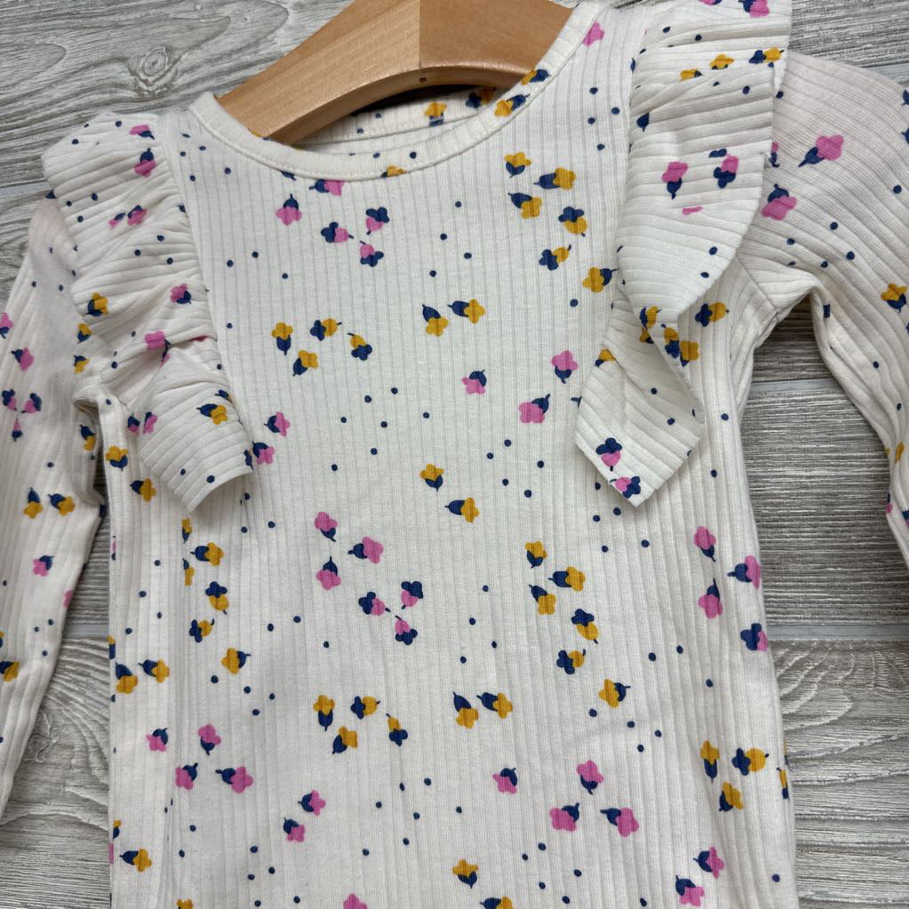 NEW Ribbed Bodysuit Flowers 6-9M