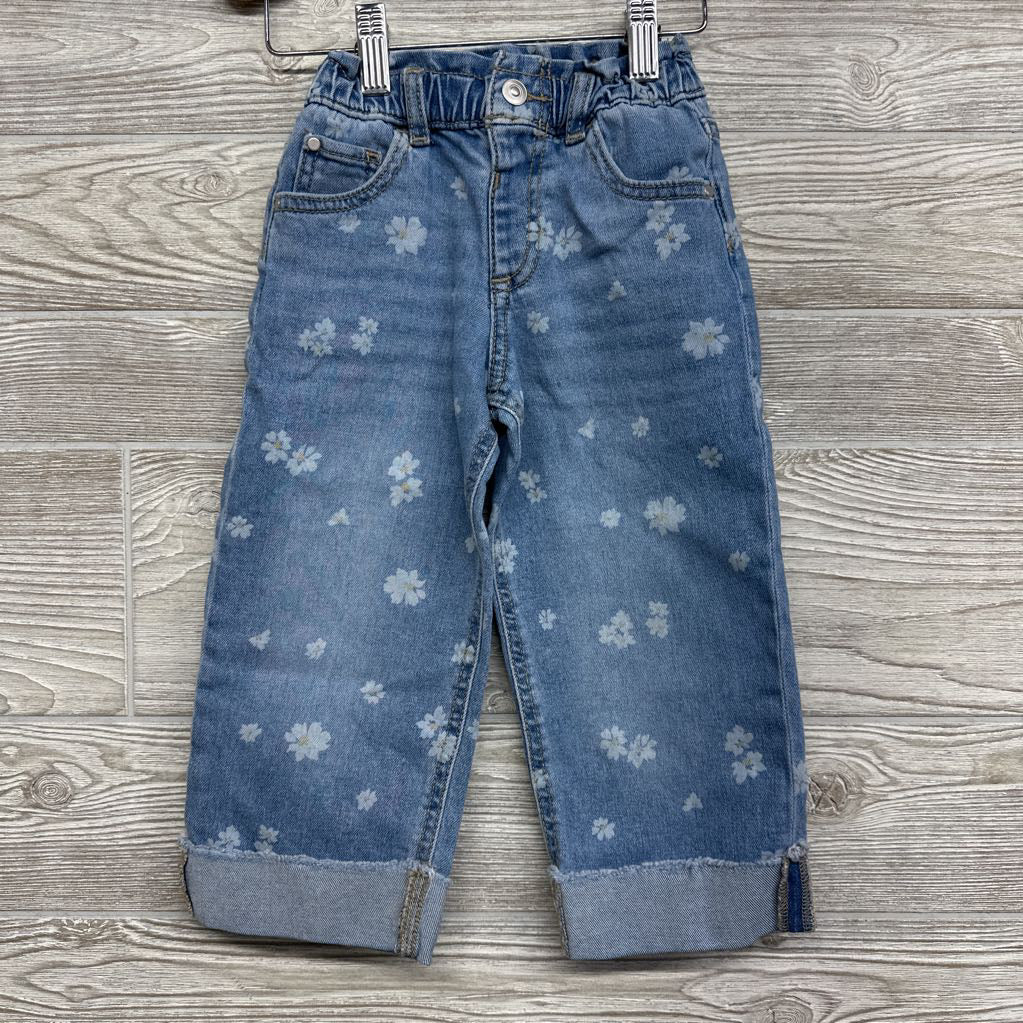 Wide Jeans Flowers 3t
