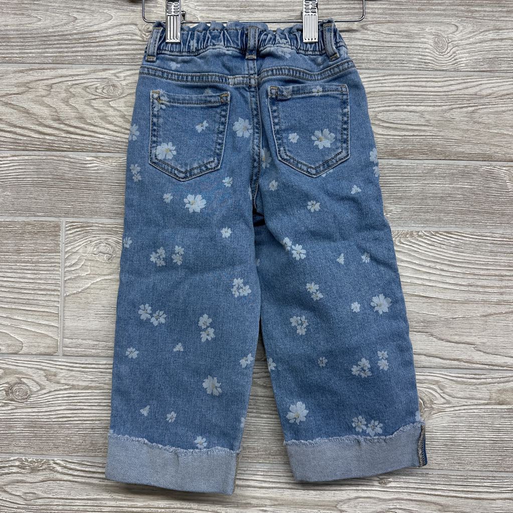 Wide Jeans Flowers 3t