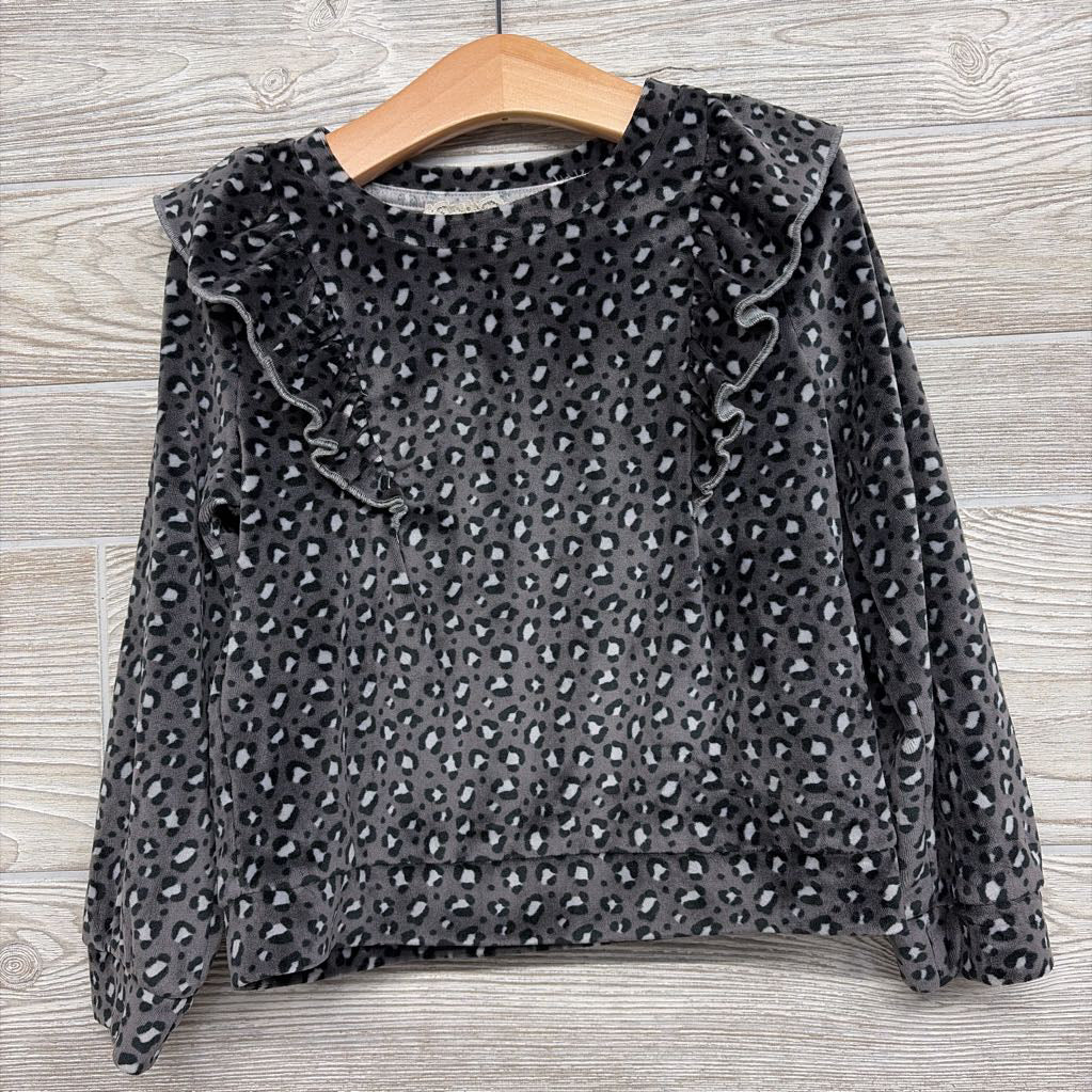Ruffle Animal Print Plush Shirt 5