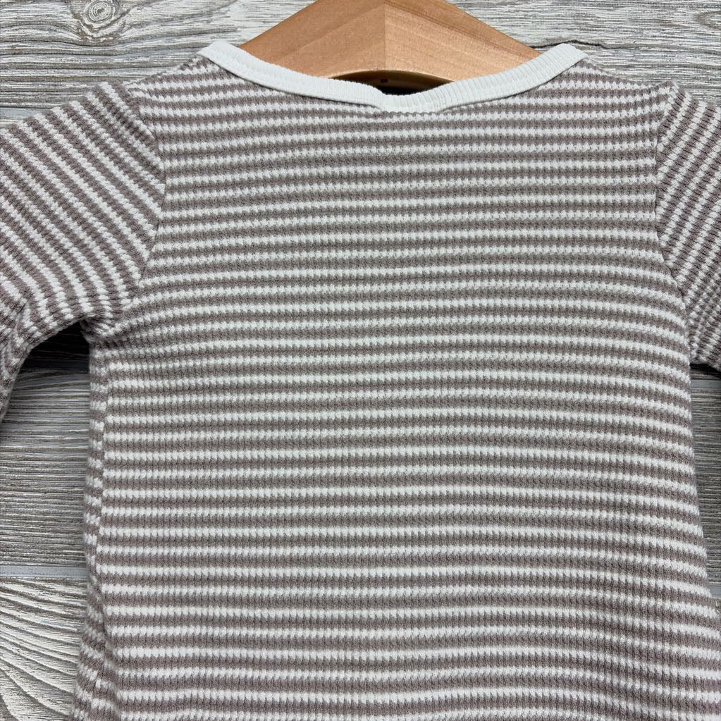 Waffle Snap Coverall Stripes 0-3M