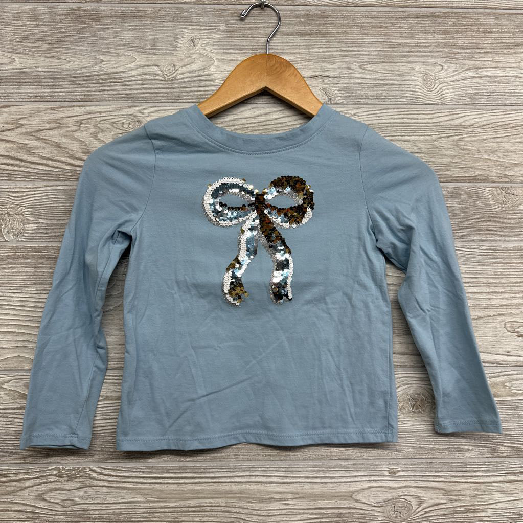 LS Shirt Sequins Bow 6-7