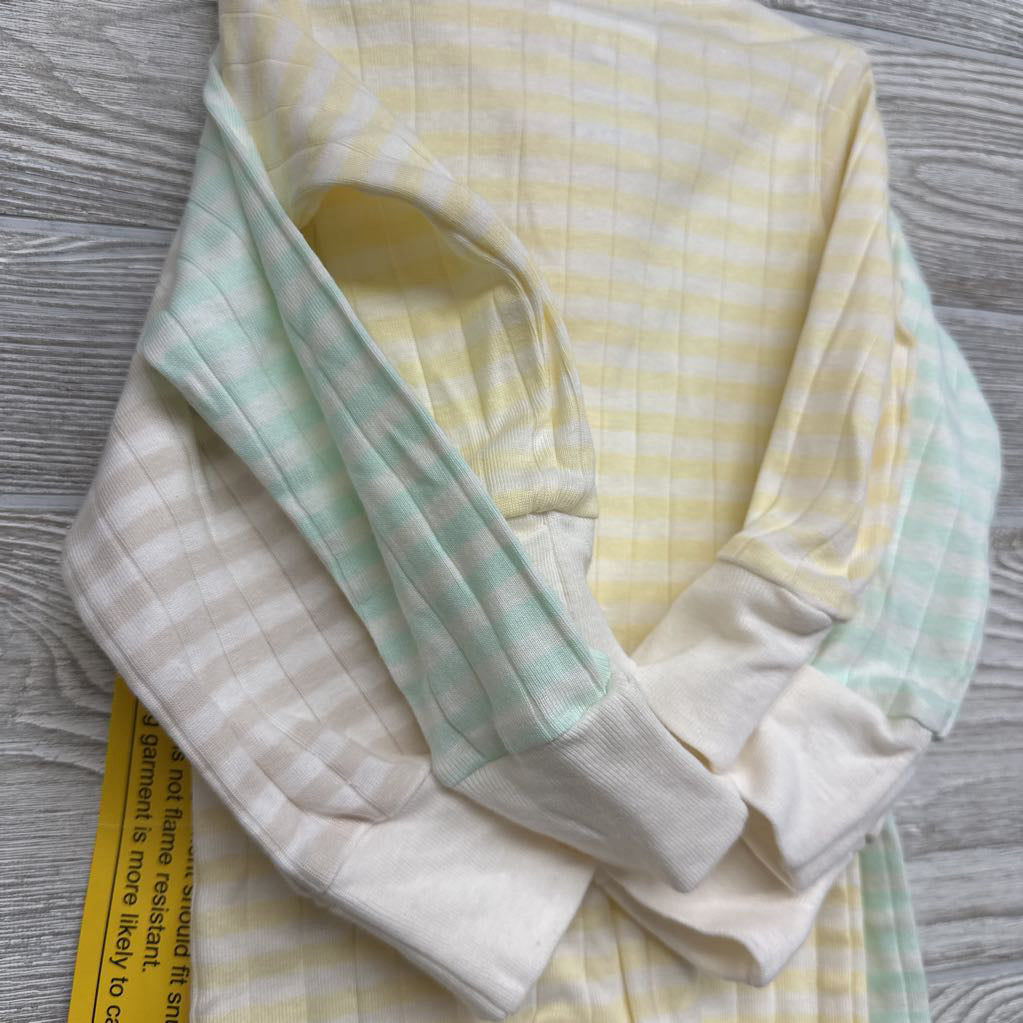NEW Organic 3 Pk Ribbed Sleep N Play Stripes 3M