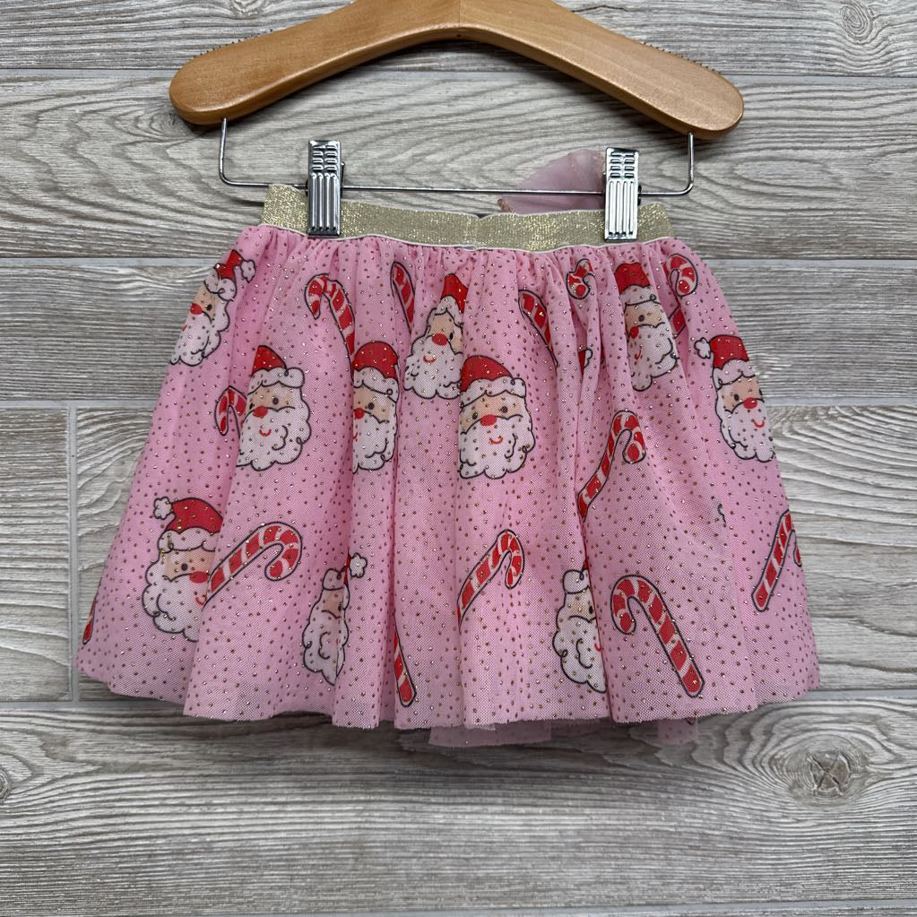 Tulle Skirt Santa & Candy Canes & Hair Bow Santa 3t