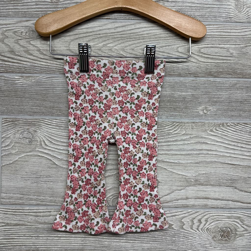 Shirt Ruffles & Ribbed Pants Flowers 0-3M