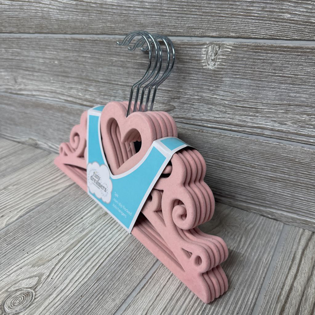 NEW 5 Pk Flocked Non Slip Tiara Hangers