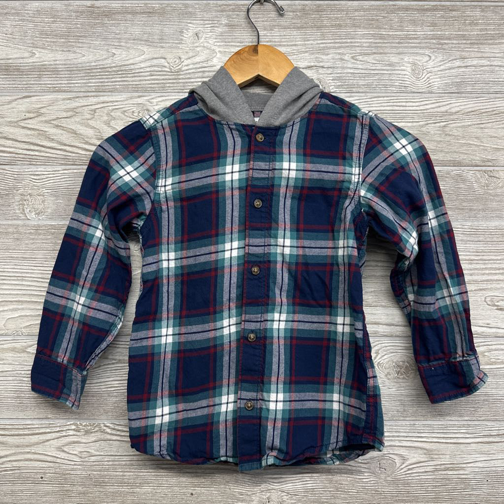 Plaid Button Up Shirt W/ Hood 7