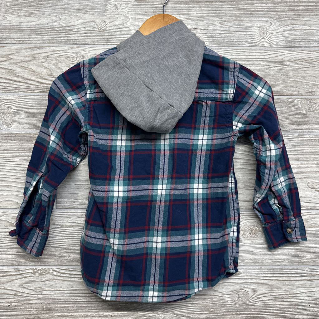 Plaid Button Up Shirt W/ Hood 7