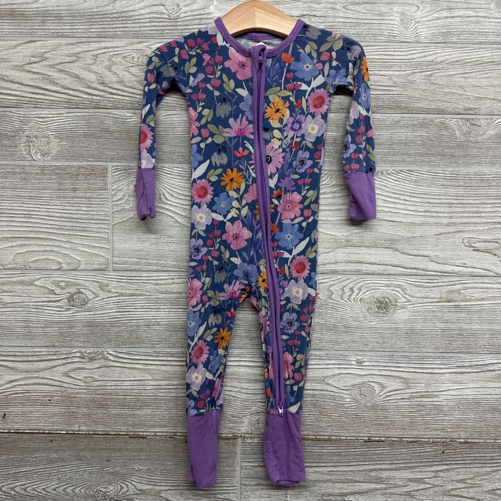 Bamboo Footie Sleeper Flowers 6-12M