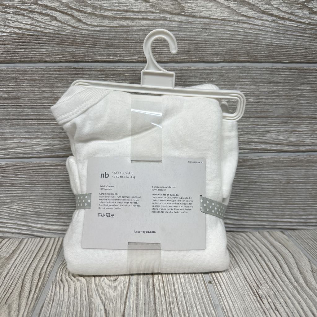 NEW 3 Pk LS Bodysuits NB
