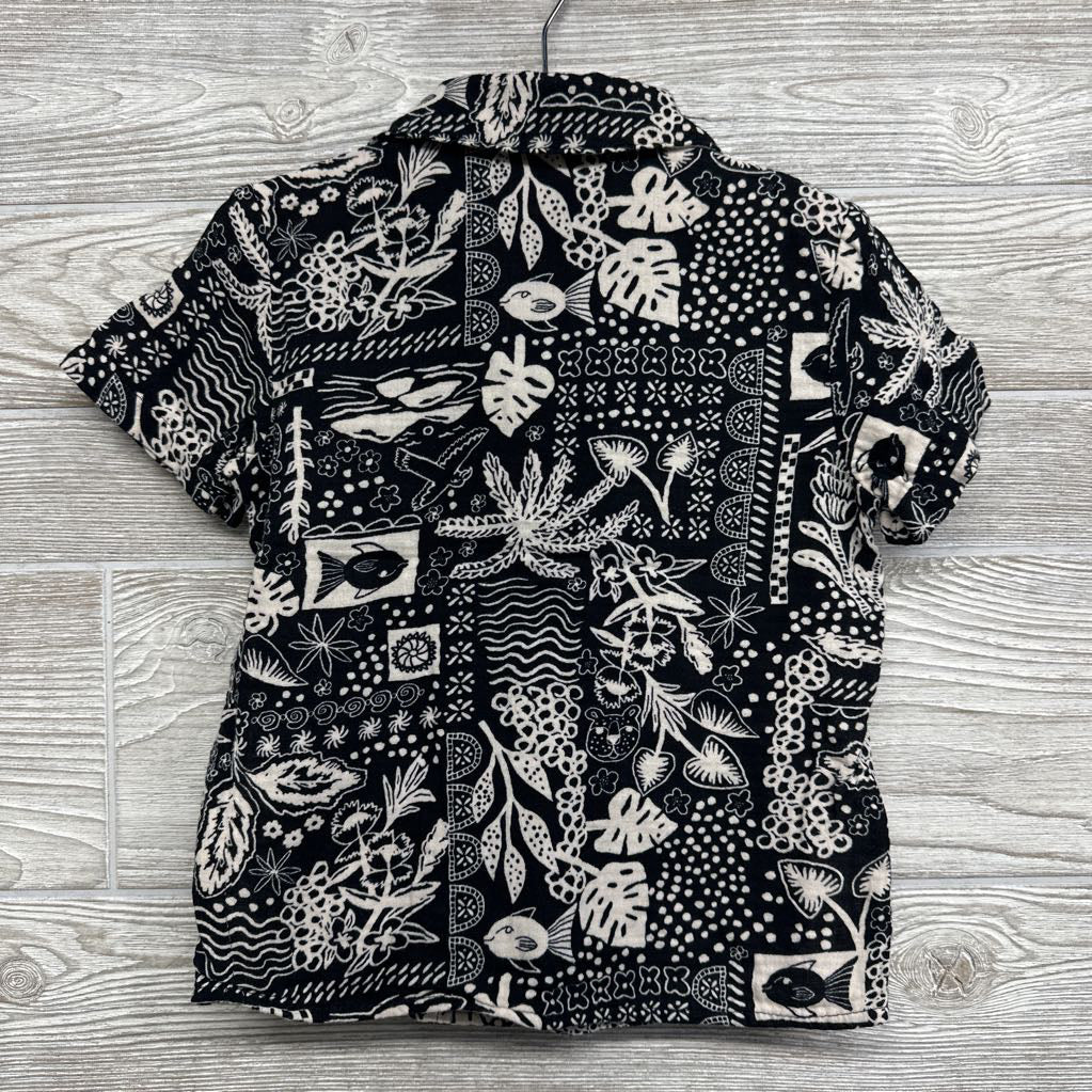 Button Up Shirt Flowers, Lines & Dots 4t