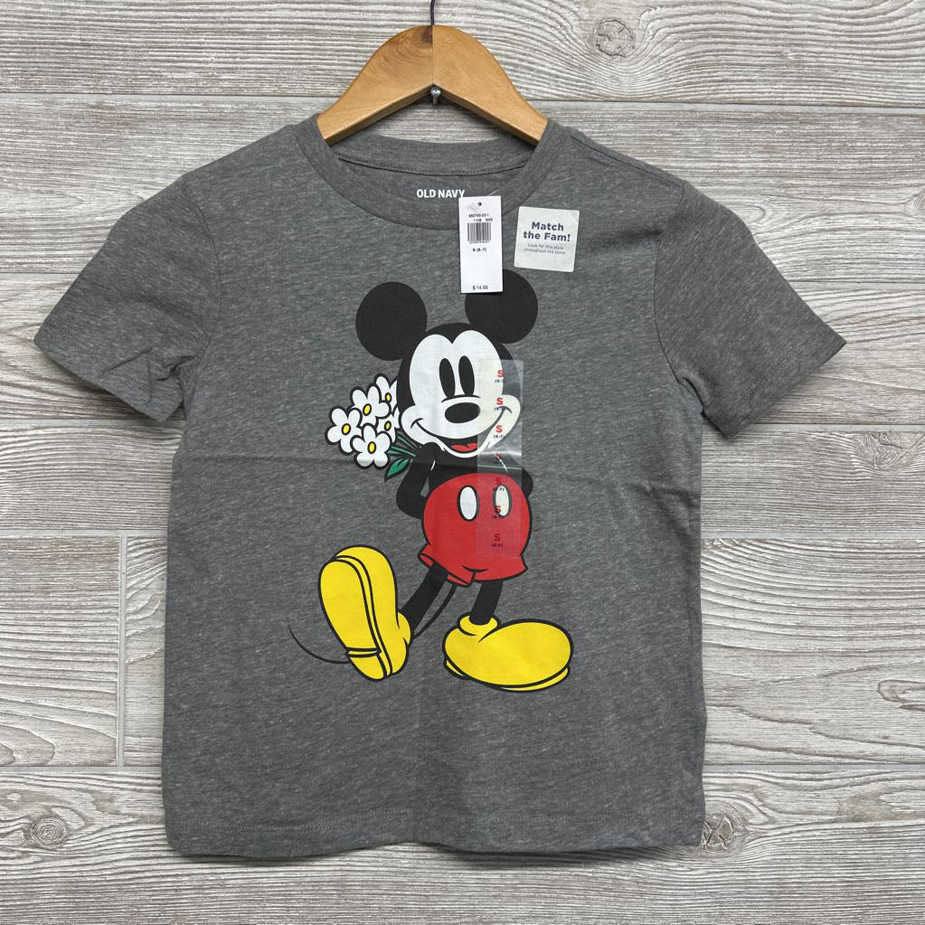 NEW Shirt Mickey Mouse W/ Flowers 6-7