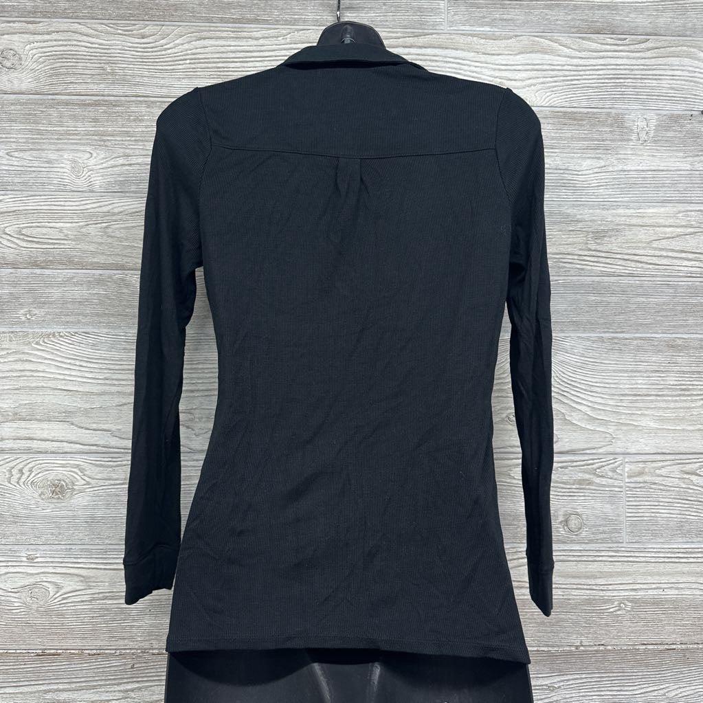 Ribbed Button Up Collar Shirt Small