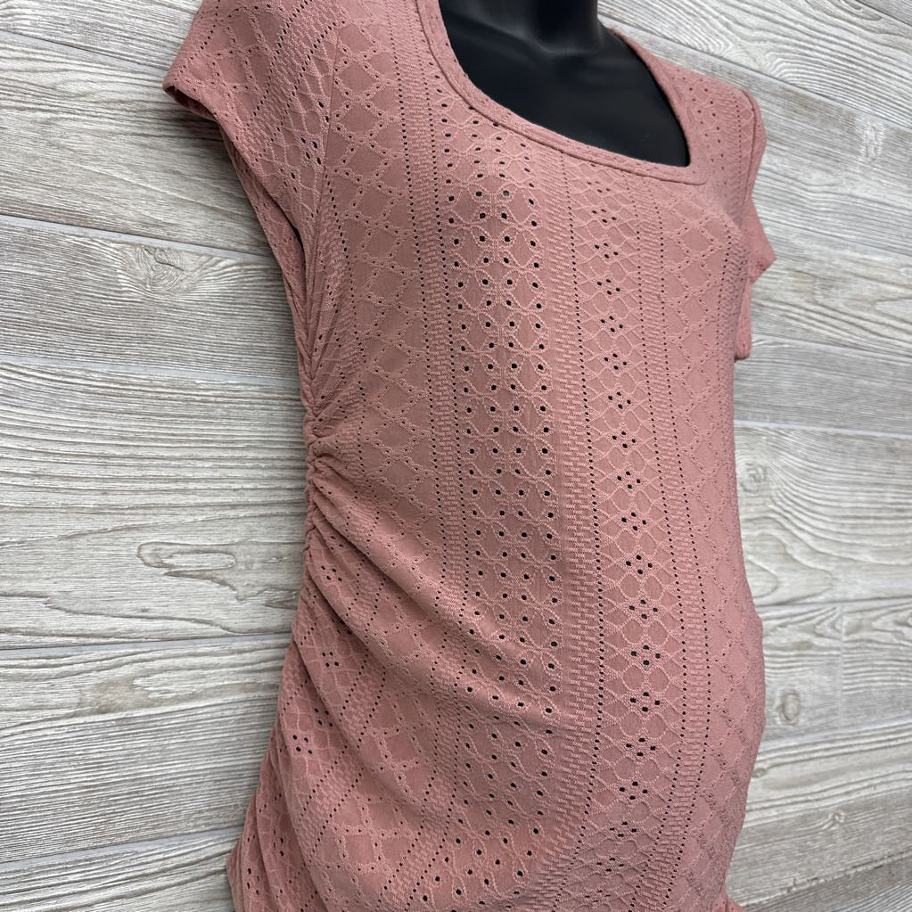 Pointelle Ruched Shirt Large