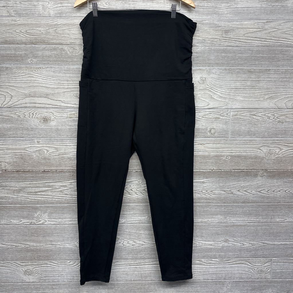 Fleece Lined Rollover Leggings W/ Side Pockets XXL