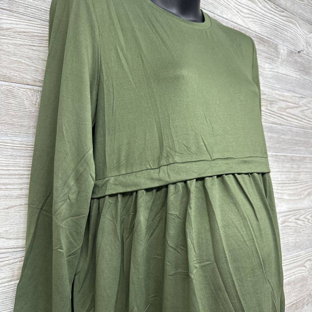 NEW Pleated LS Shirt Large