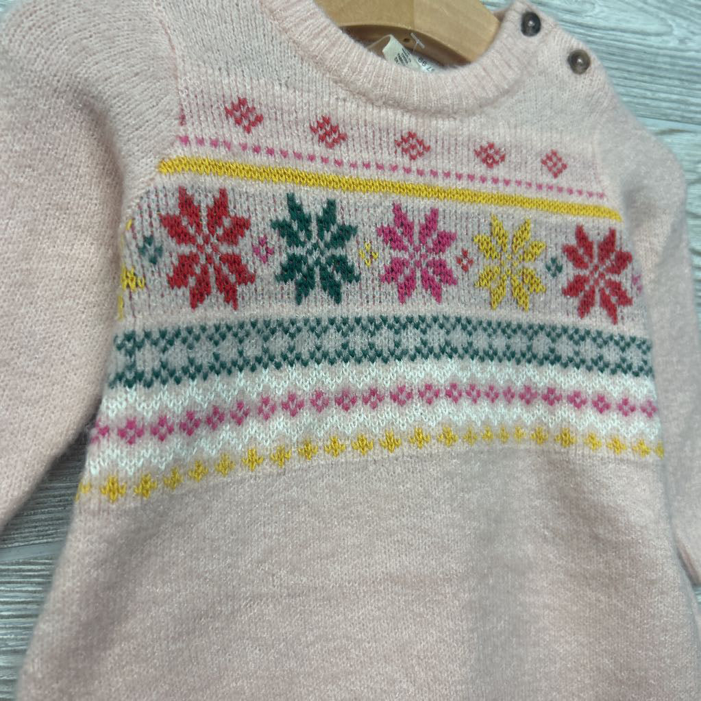 Sweater Dress Nordic Print 6M