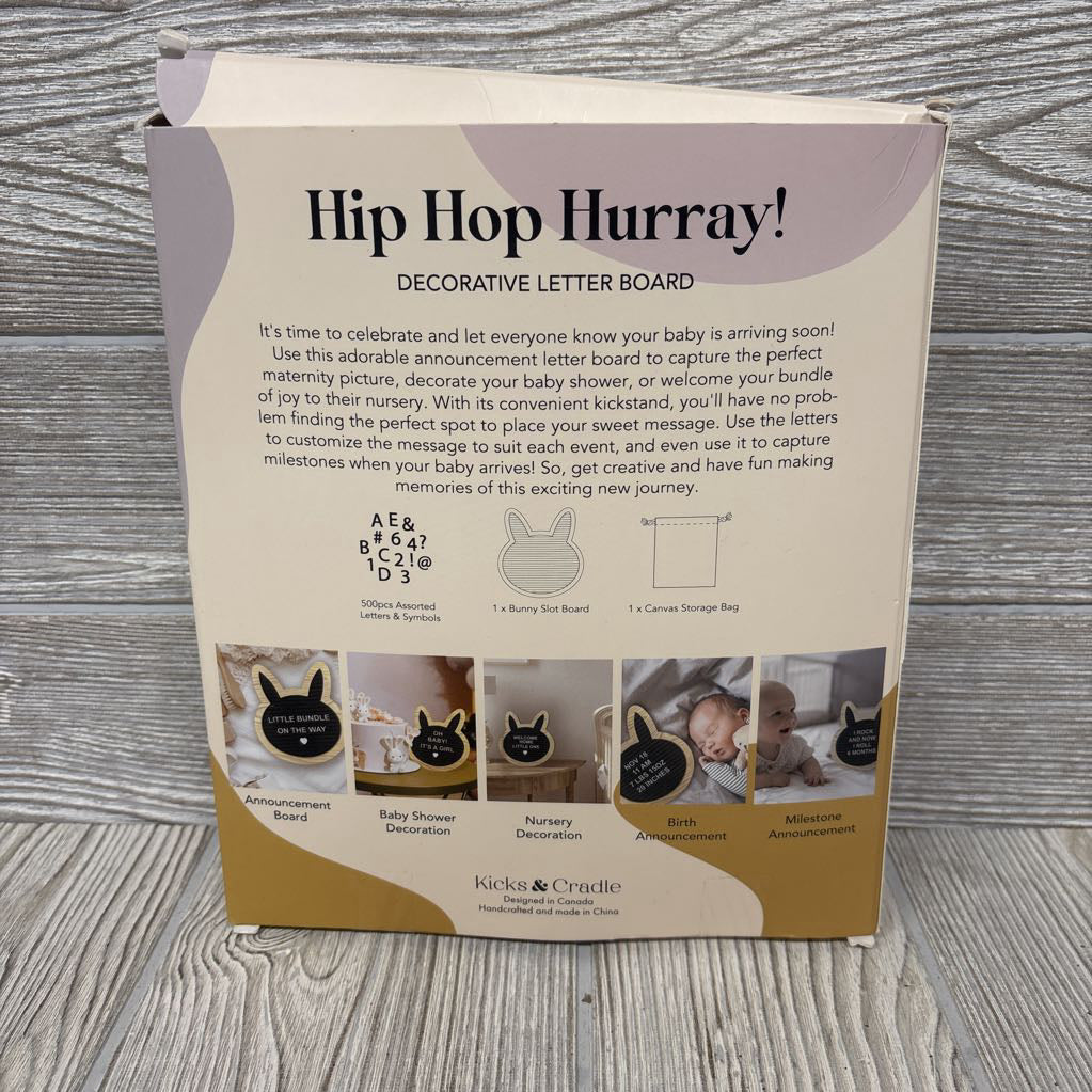 NEW Hip Hop Hurray Decorative Letter Board