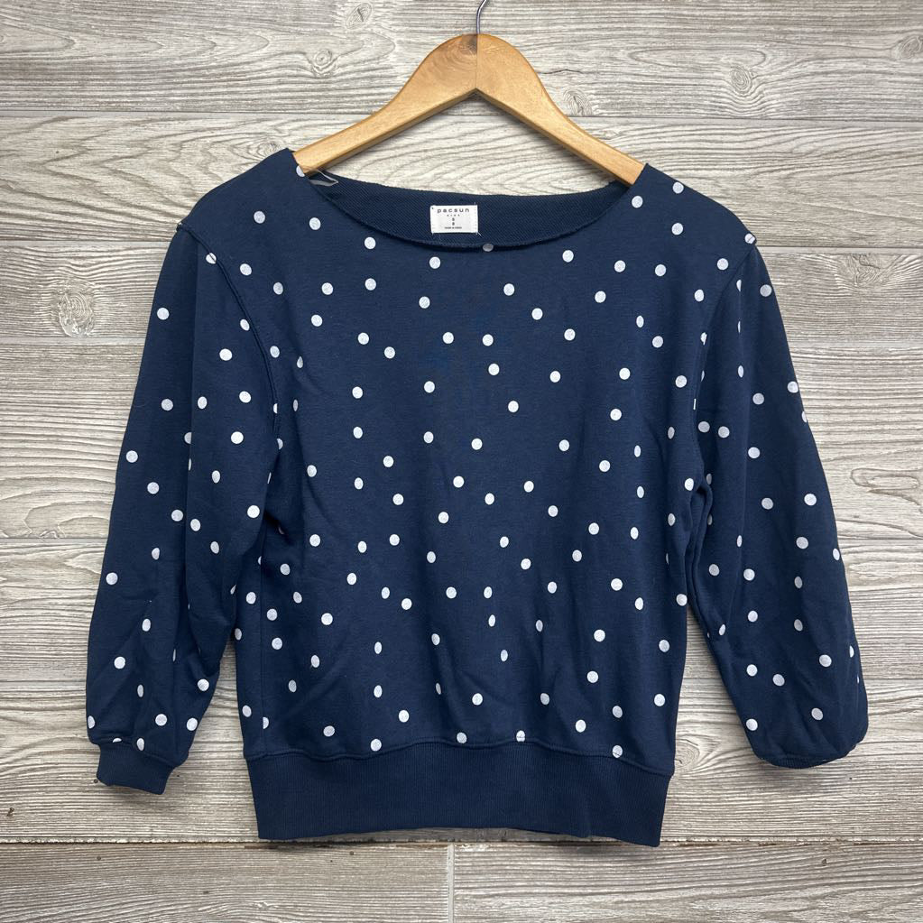 Off The Shoulder French Terry Shirt Polka Dot 8