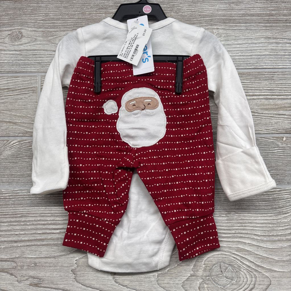 NEW LS Bodysuit & Pants My First Christmas 0-3M