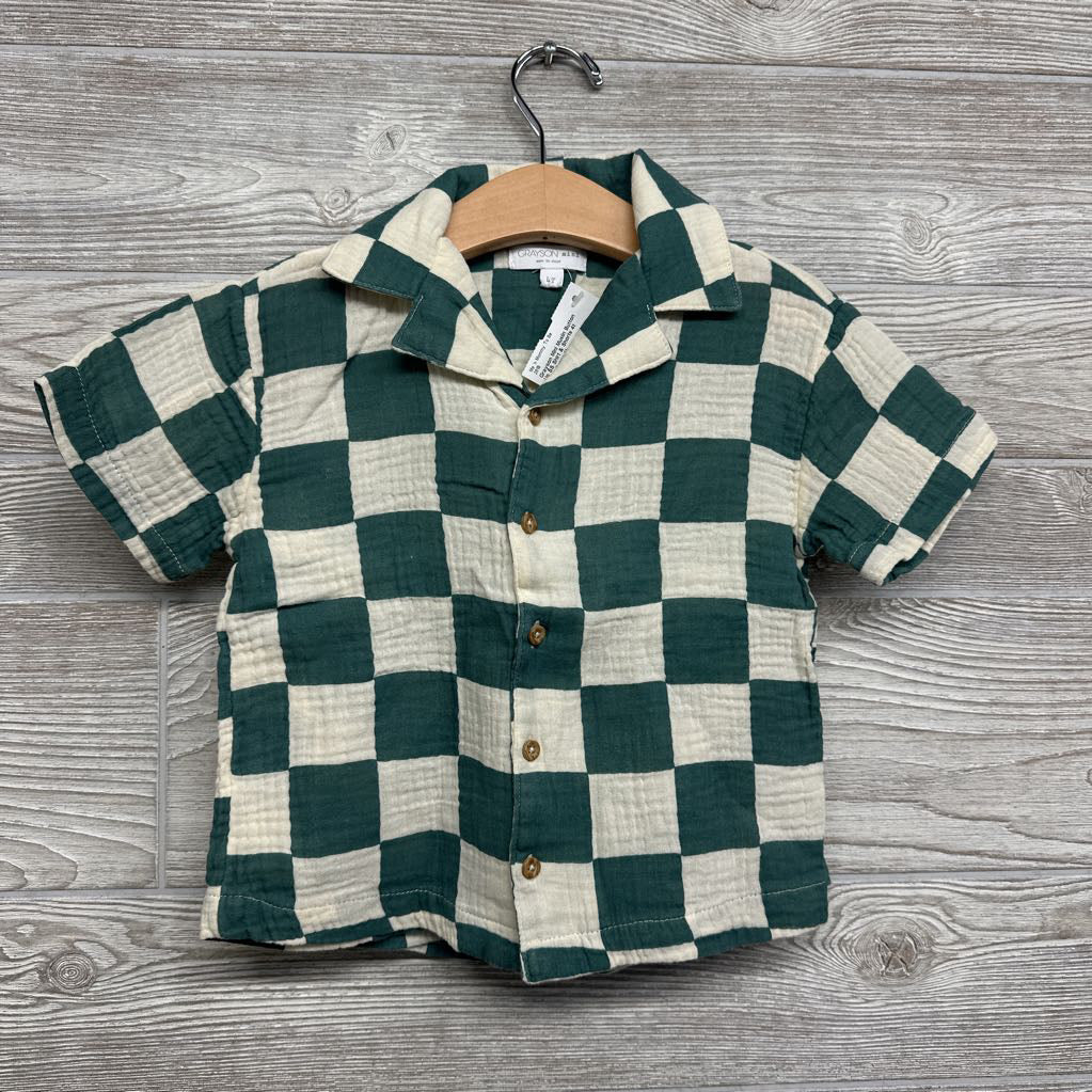 Muslin Button Up SS Shirt & Shorts 4t