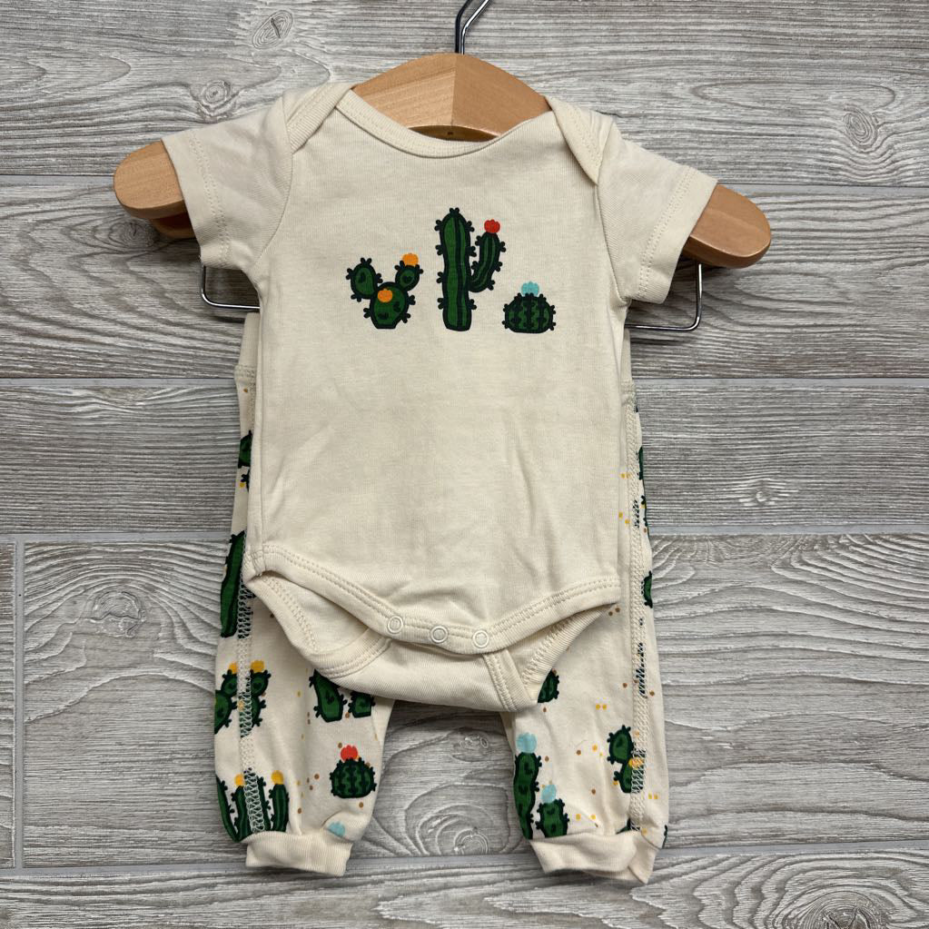 LS Bodysuit Cactus & Pants NB