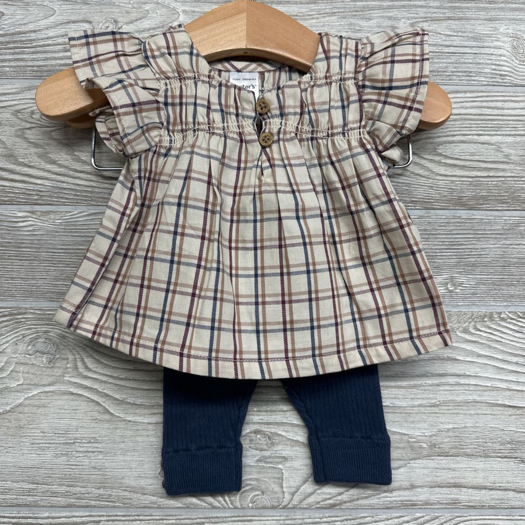 Plaid Blouse & Ribbed Sweater Pants NB