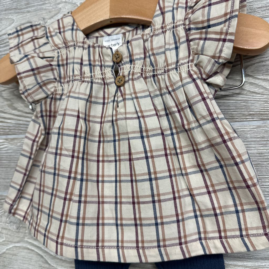 Plaid Blouse & Ribbed Sweater Pants NB