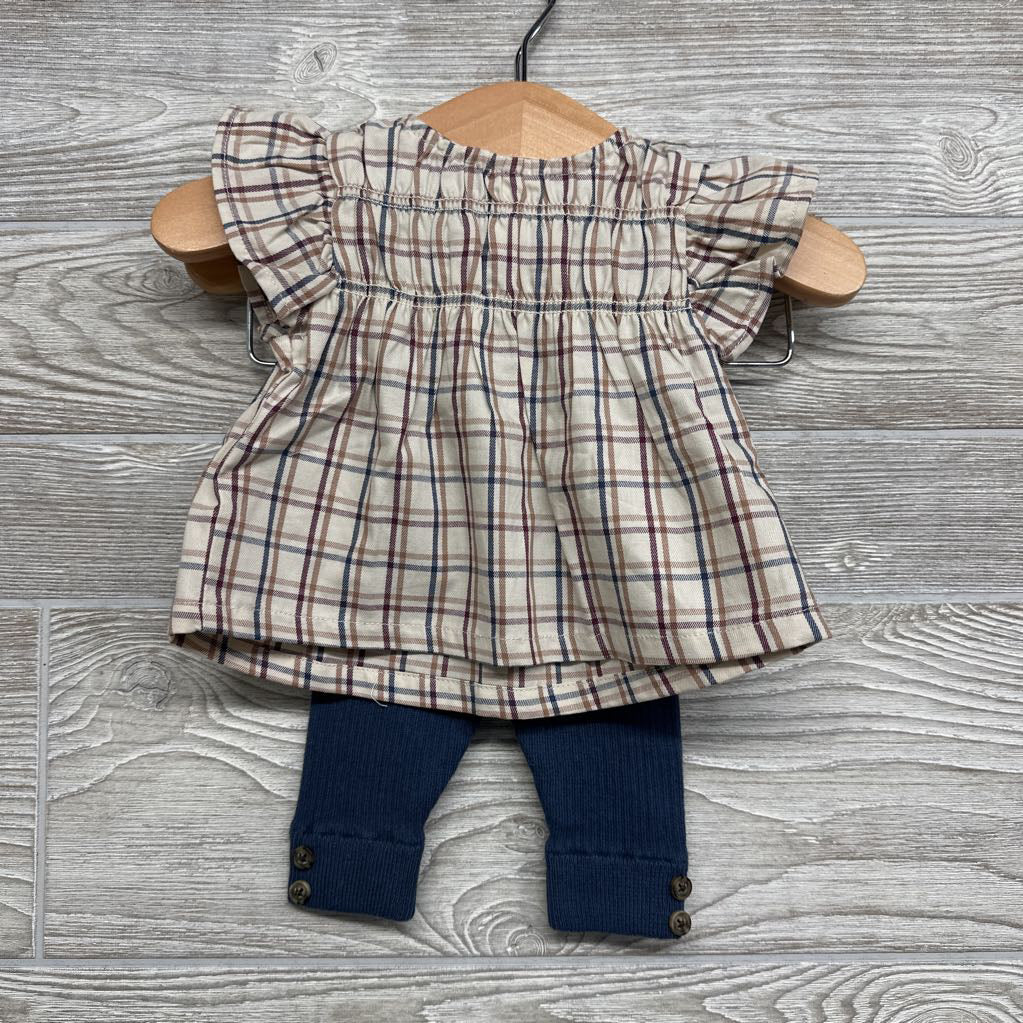 Plaid Blouse & Ribbed Sweater Pants NB