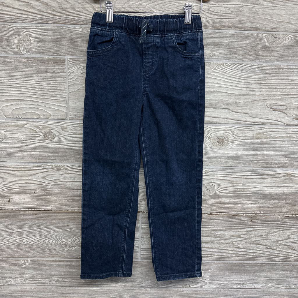 Drawstring Pull On Straight Jeans 6