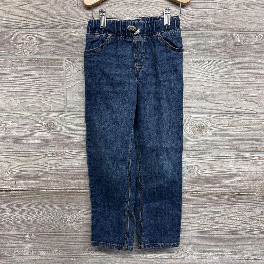 Drawstring Pull On Straight Jeans 6