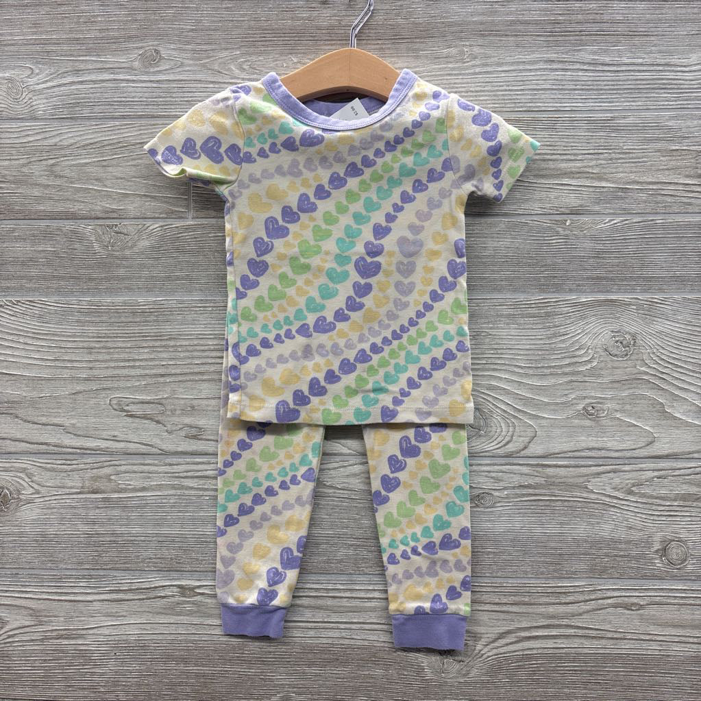 Organic 2 Pc Pj Hearts 2t