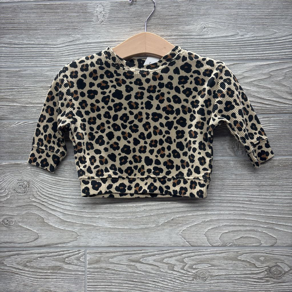 Waffle Knit Shirt & Pants Animal Print 3-6M