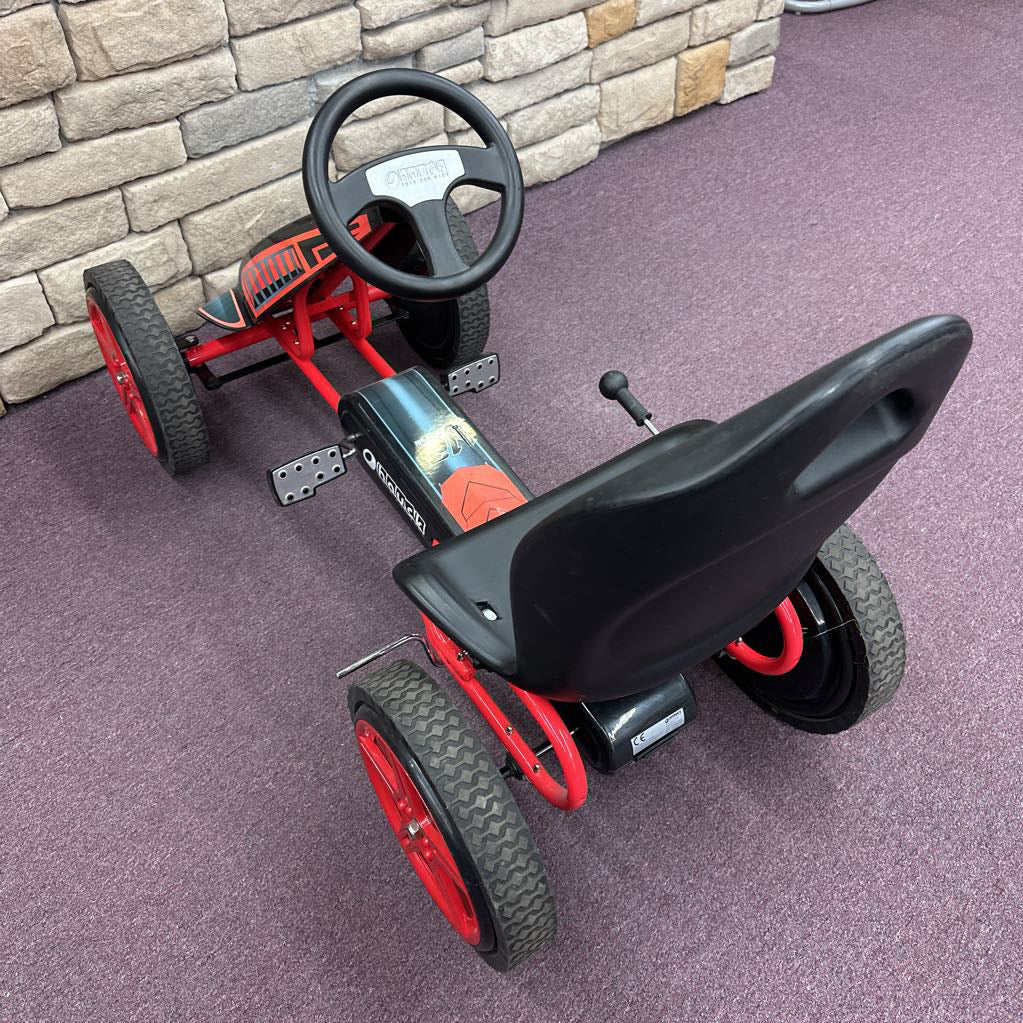 Pedal Go Kart W/ Adjustable Bucket Seat, 12 Inch EVA Foam Plastic Wheels, Handbrake for Rear Wheels