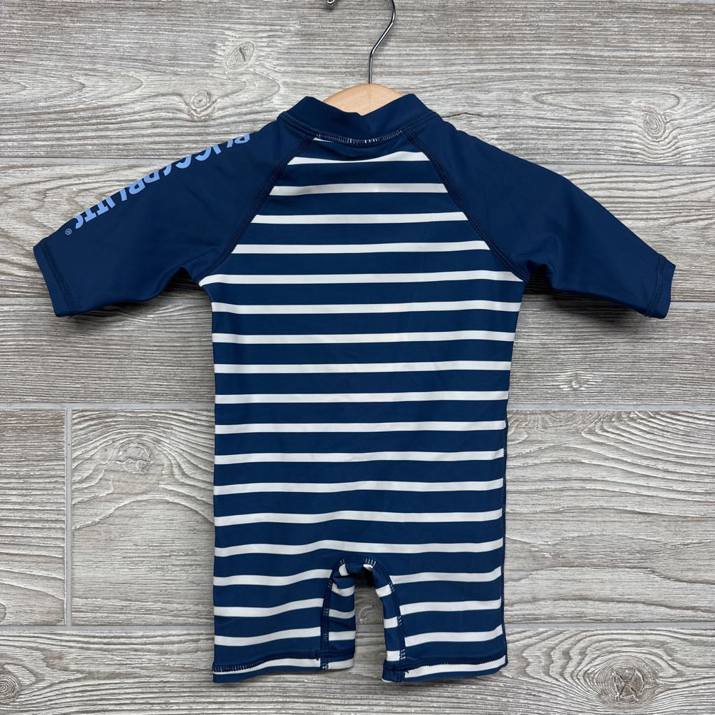 NEW LS Zip Up Swimsuit Stripes 0-3M