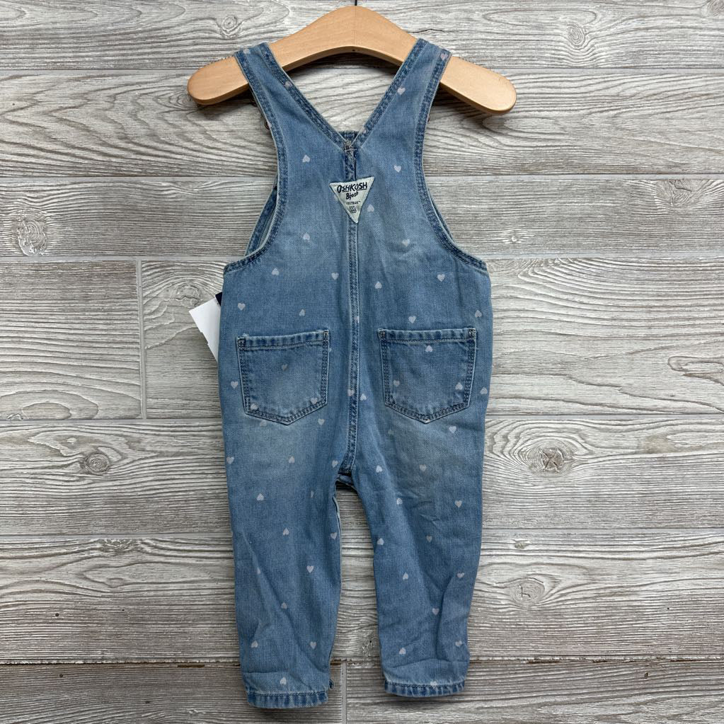 NEW Denim Overalls Hearts 12M