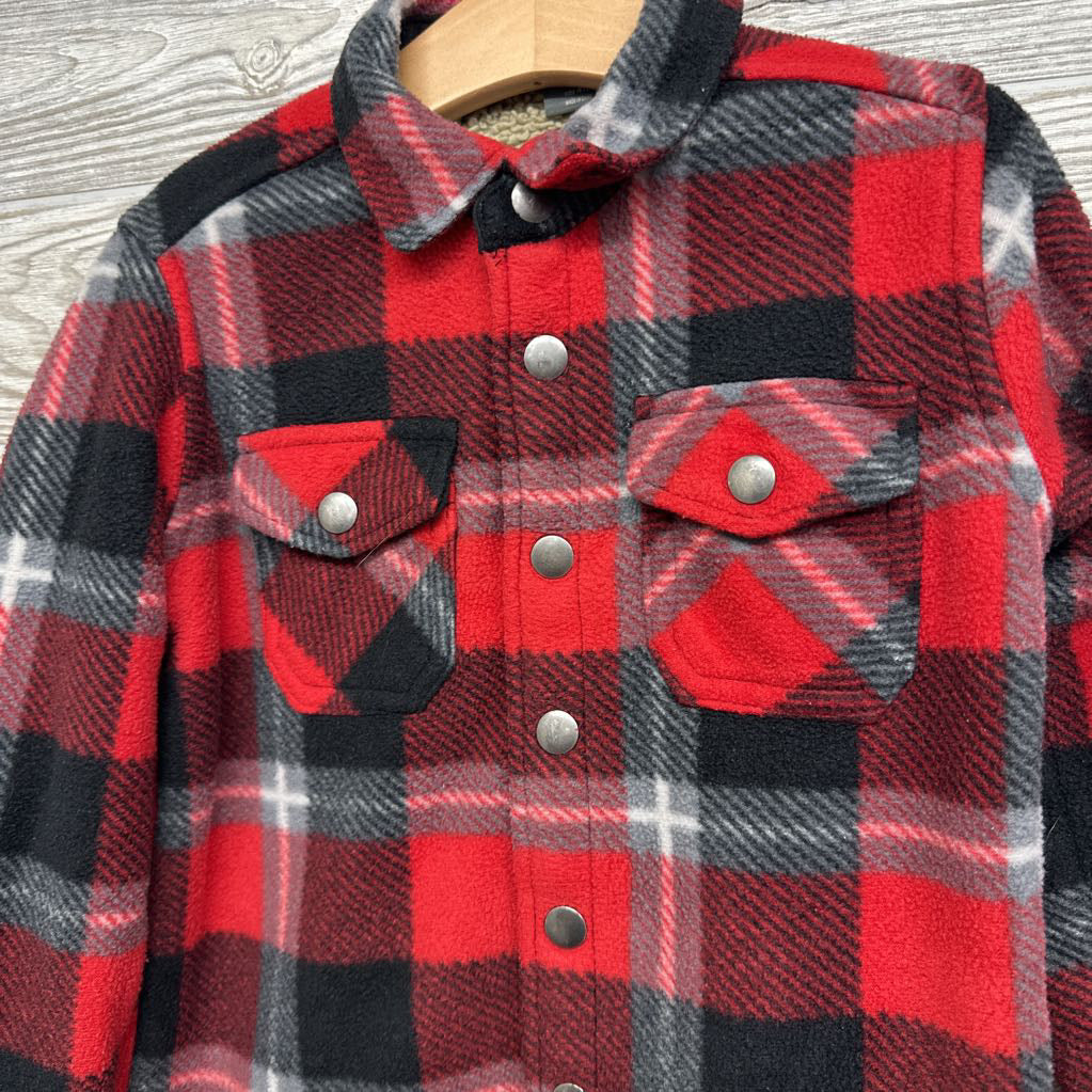 Sherpa Lined Fleece Button Up Plaid Jacket 4-5