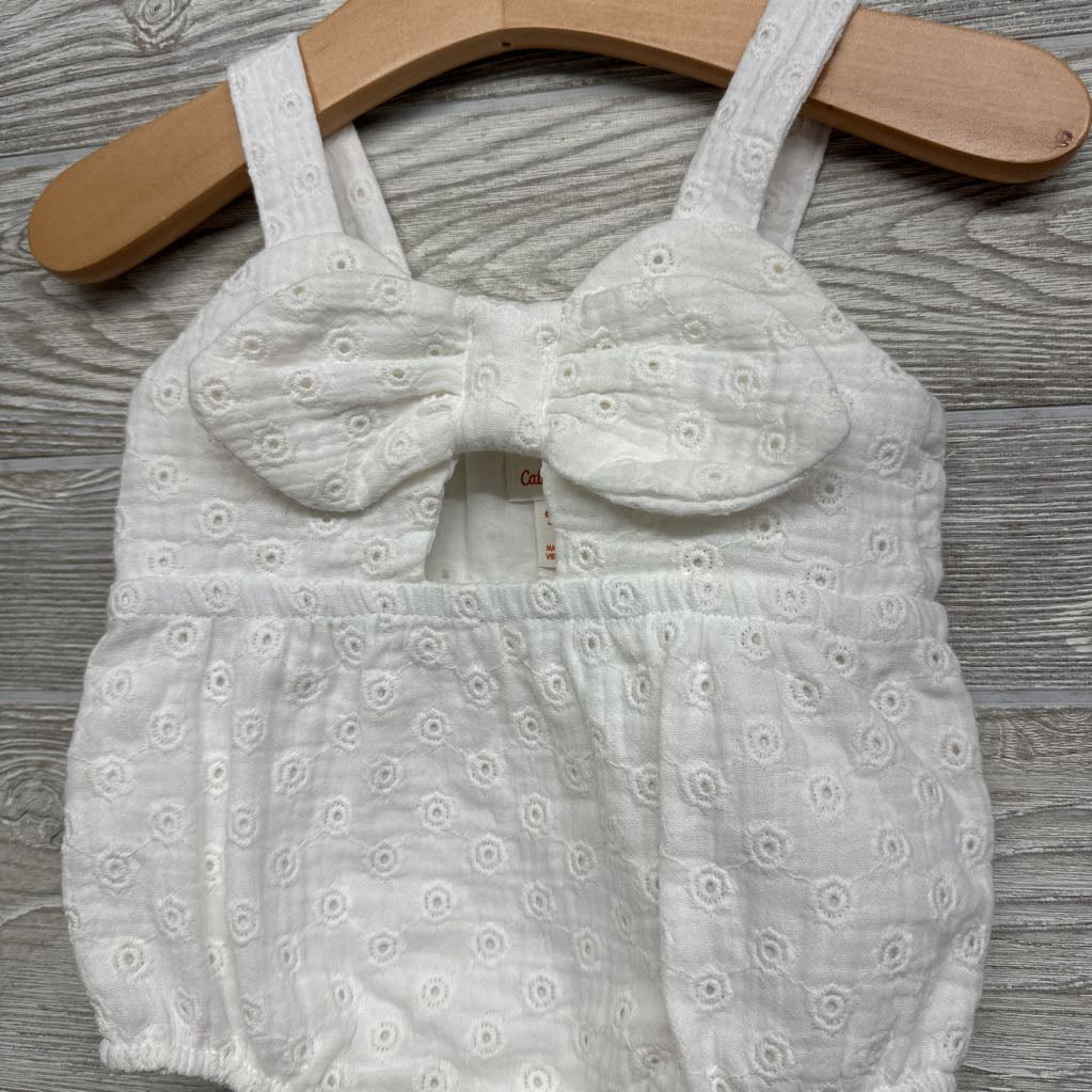 Tank Pointelle Romper Bow 6-9M