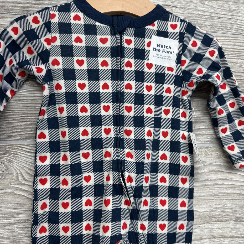 NEW Sleeper Gingham & Hearts 0-3M